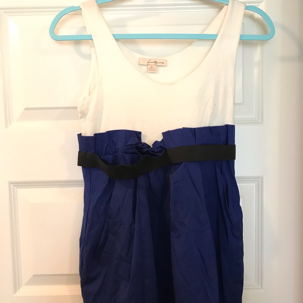 Forever Twenty one white and blue dress